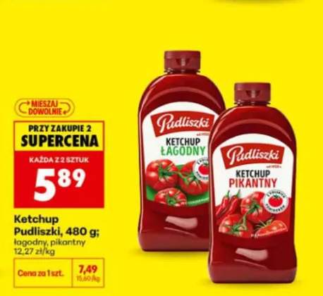 Ketchup łagodny Pudliszki +1 wariant