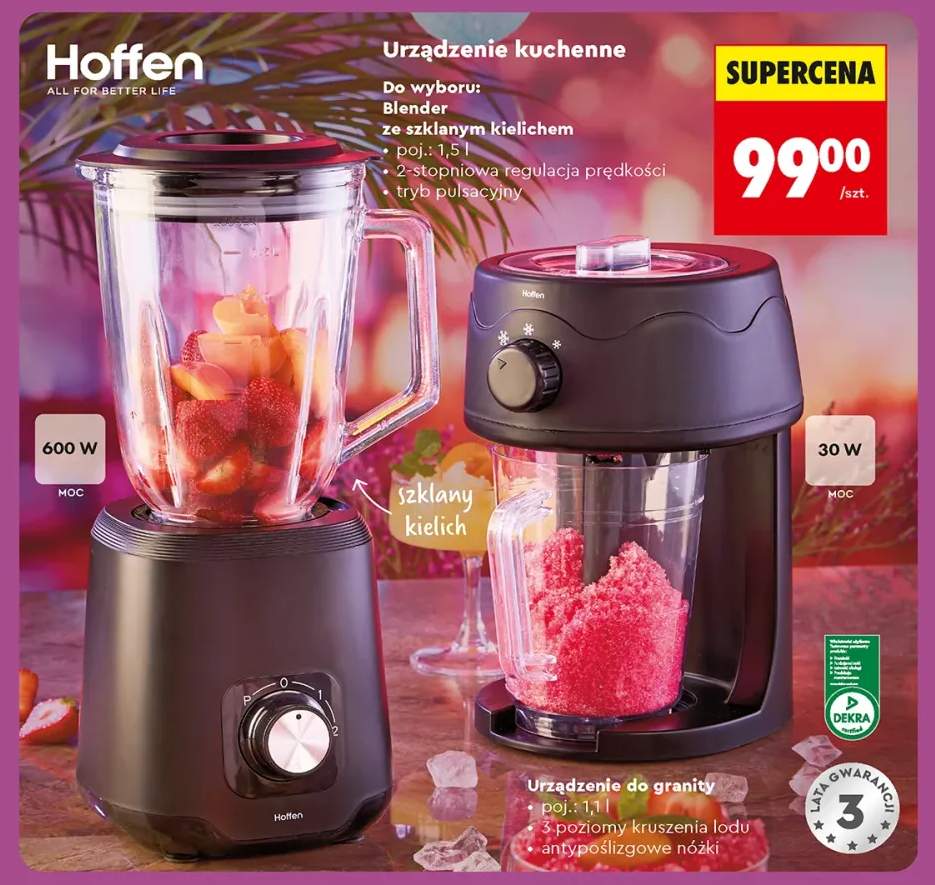 Blender ze szklanym kielichem Hoffen +1 wariant