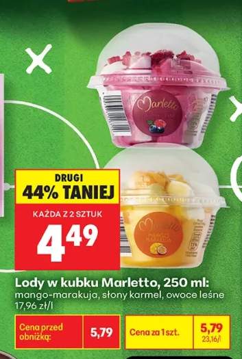 Lody w kubku Marletto mango-marakuja +2 warianty