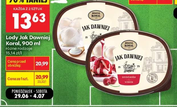 Lody Jak Dawniej Koral śmietankowe +1 wariant