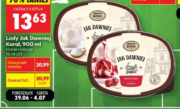 Lody Jak Dawniej Koral śmietankowe +1 wariant
