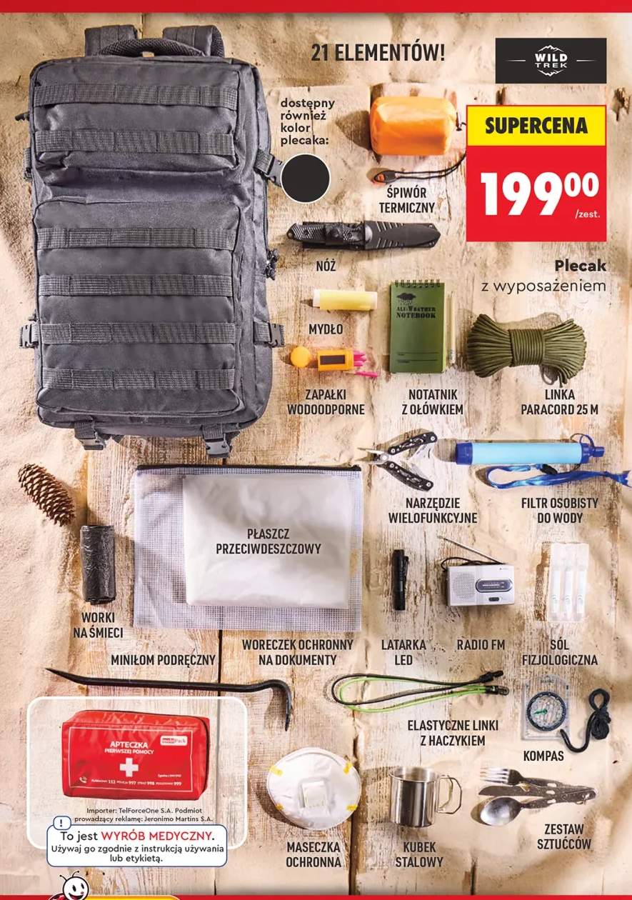 Plecak z wyposażeniem Wild Trek