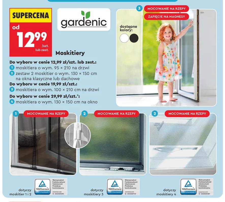 Moskitiera na drzwi Gardenic 95x210 cm +2 warianty
