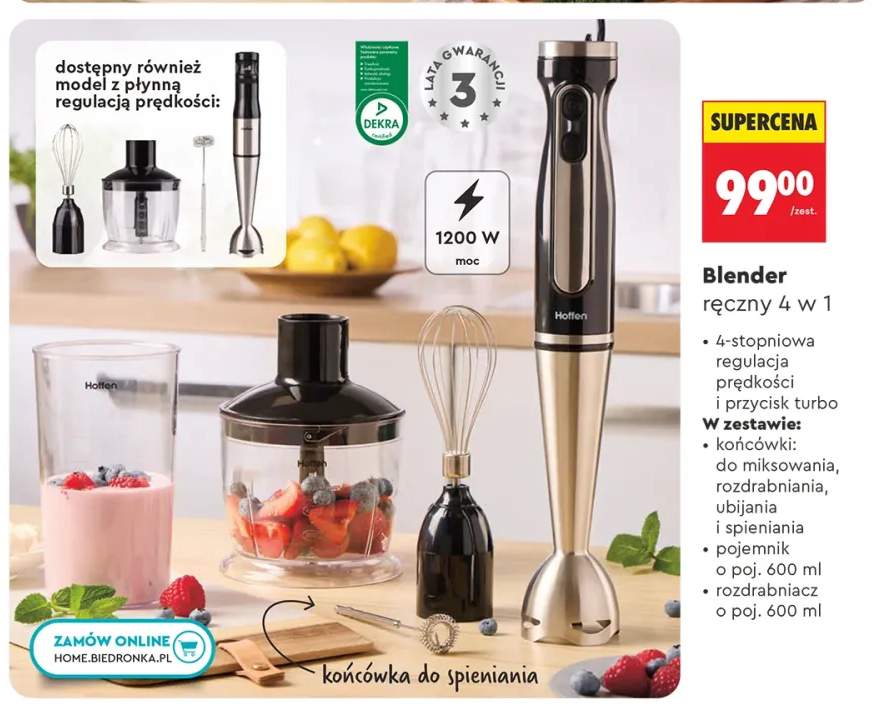 Blender ręczny 4 w 1 Hoffen +1 wariant