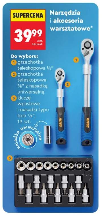 Grzechotka teleskopowa 1/2" Niteo +2 warianty