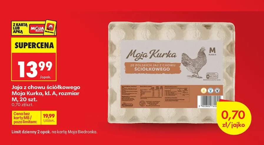 Jaja z chowu ściółkowego Moja Kurka kl. A rozmiar M