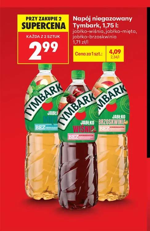 Napój niegazowany Tymbark jabłko-wiśnia +2 warianty