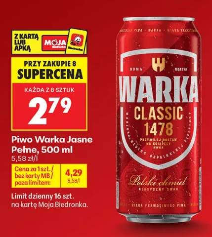 Piwo Warka Classic Jasne Pełne