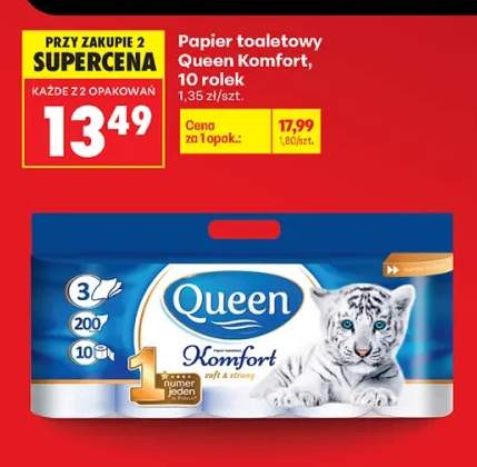 Papier toaletowy Queen Komfort 10-pak