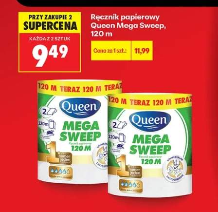 Ręcznik papierowy Queen Mega Sweep 2-pak 120 m