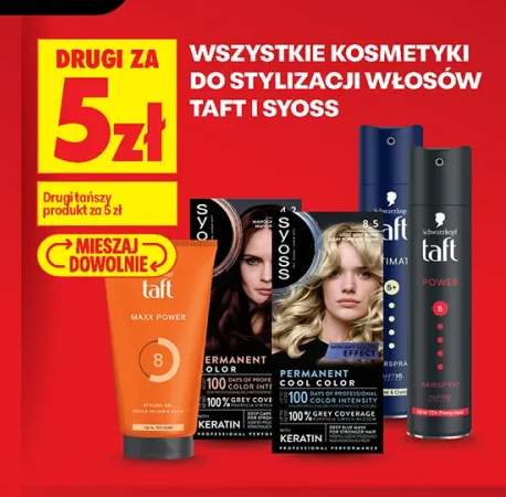 Kosmetyki do stylizacji włosów Taft i Syoss +4 warianty