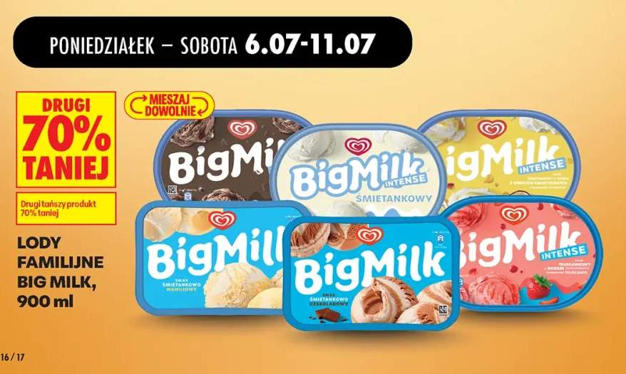 Lody familijne Big Milk Śmietankowo-Waniliowy +5 wariantów