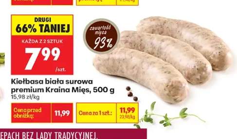 Kiełbasa biała surowa premium Kraina Mięs