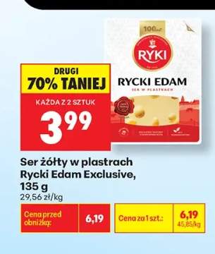 Ser żółty w plastrach Rycki Edam Exclusive