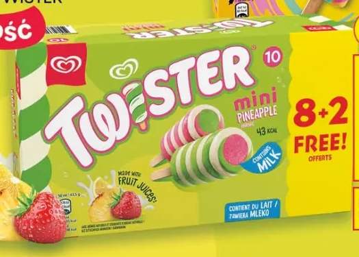 Lody Algida Twister Mini Pineapple 10-pak