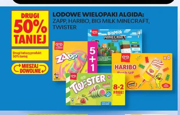 Lody Zapp Algida 6-pak +3 warianty