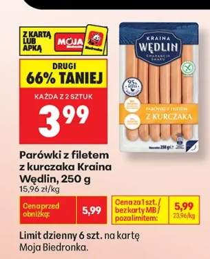 Parówki z filetem z kurczaka Kraina Wędlin