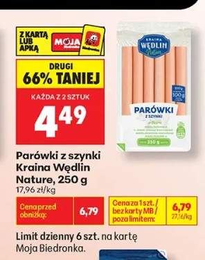 Parówki z szynki Kraina Wędlin Nature