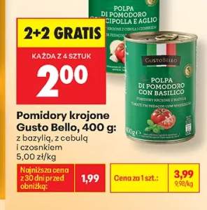 Pomidory krojone z bazylią Gusto Bello +1 wariant