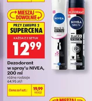 Dezodorant w spray'u Nivea Black & White Invisible Clear +1 wariant
