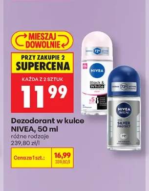 Dezodorant w kulce Nivea Black & White Invisible +1 wariant