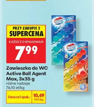 Zawieszka do WC Active Ball Agent Max Citrus +1 wariant