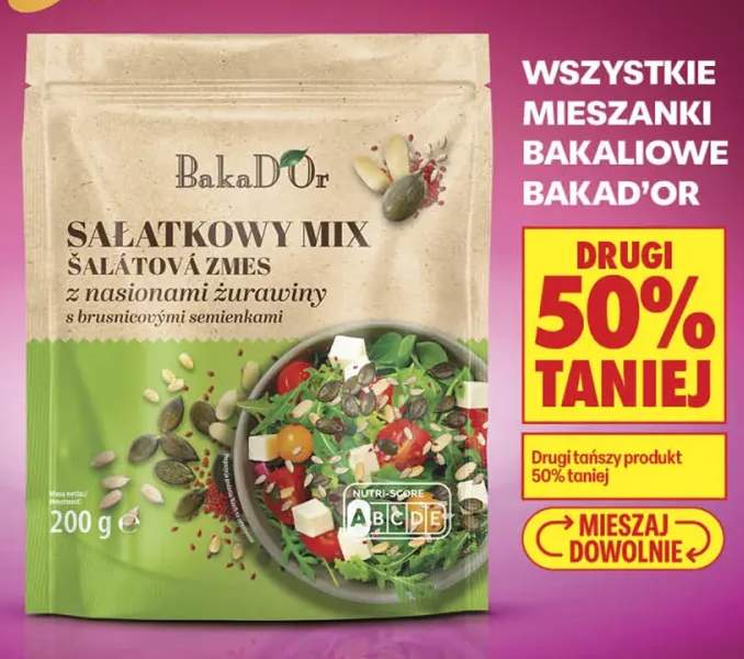 Mieszanka bakaliowa Sałatkowy Mix z nasionami żurawiny BakaD'Or +1 wariant