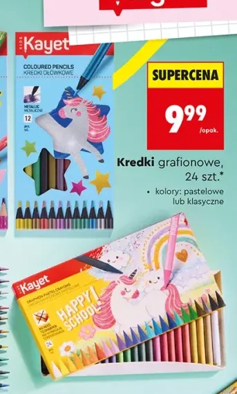 Kredki grafionowe pastelowe Kayet 24-pak +1 wariant