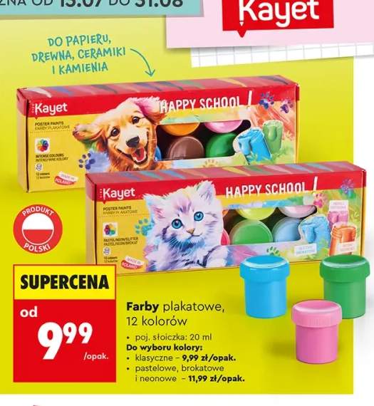 Farby plakatowe klasyczne Kayet +3 warianty