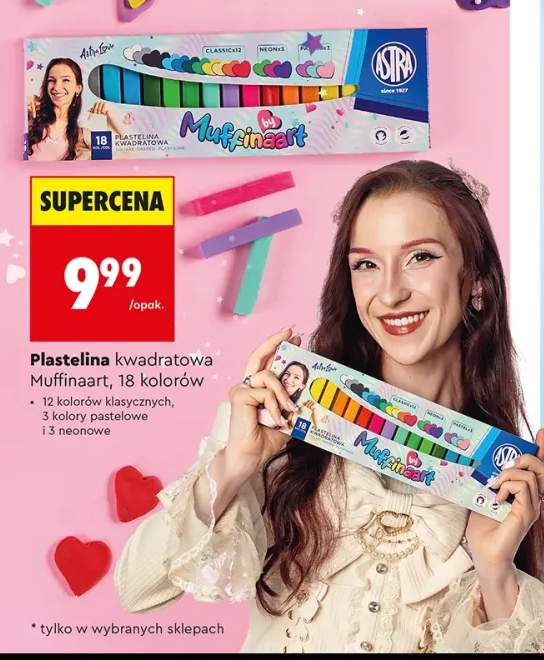 Plastelina kwadratowa Muffinaart Astra 18 kolorów