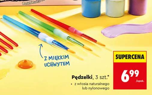Pędzelki Astra z miękkim uchwytem z włosia naturalnego 3-pak +1 wariant