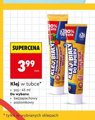 Klej w tubce biały o zapachu poziomki Astra +1 wariant