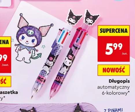 Długopis automatyczny 6-kolorowy Kuromi