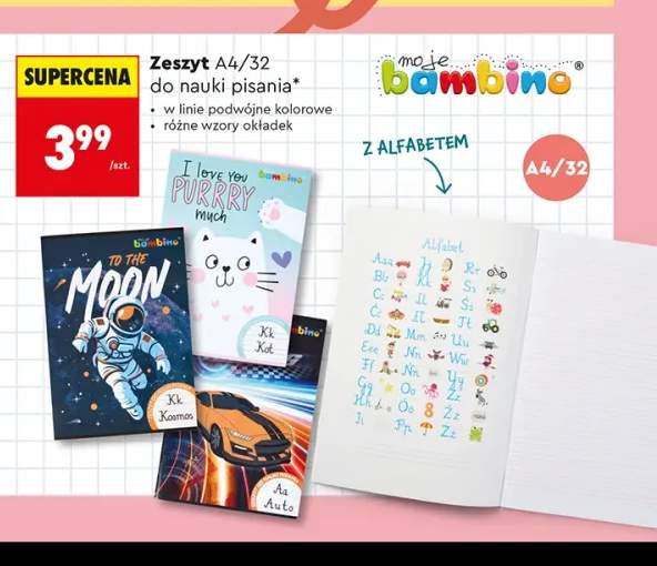 Zeszyt A4/32 do nauki pisania Bambino