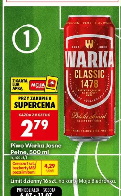 Piwo Warka Jasne Pełne