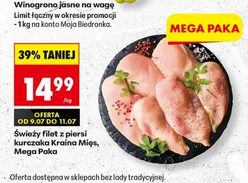 Świeży filet z piersi kurczaka Kraina Mięs Mega Paka