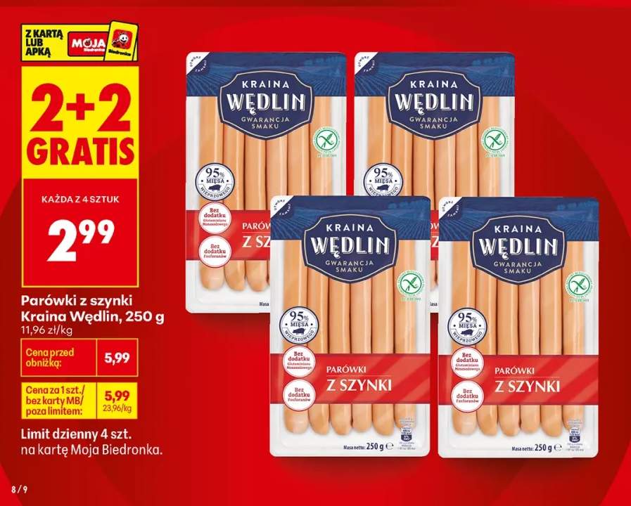 Parówki z szynki Kraina Wędlin