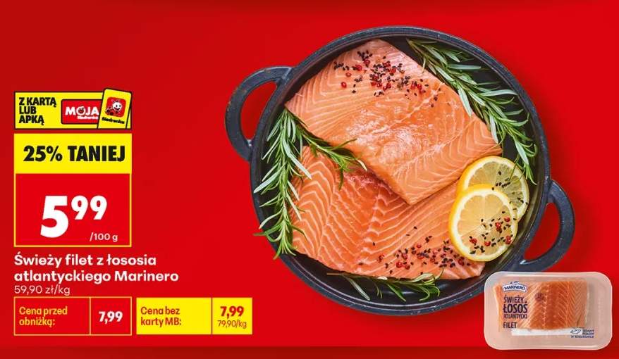 Świeży filet z łososia atlantyckiego Marinero
