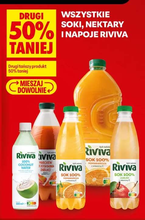 Soki nektary i napoje Riviva +5 wariantów