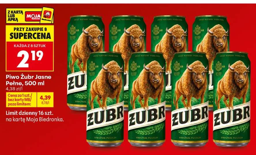 Piwo Żubr Jasne Pełne