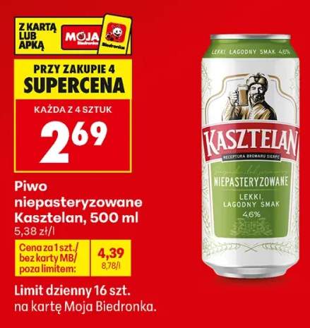 Piwo Kasztelan Niepasteryzowane