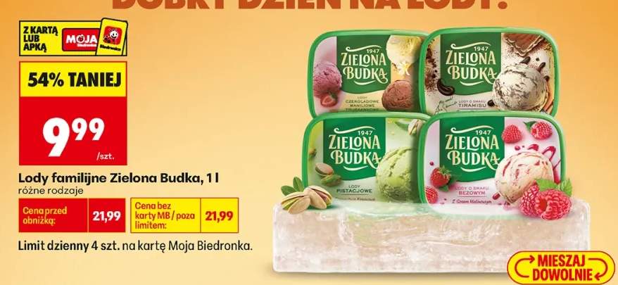 Lody familijne Zielona Budka czekoladowe waniliowe truskawkowe +3 warianty
