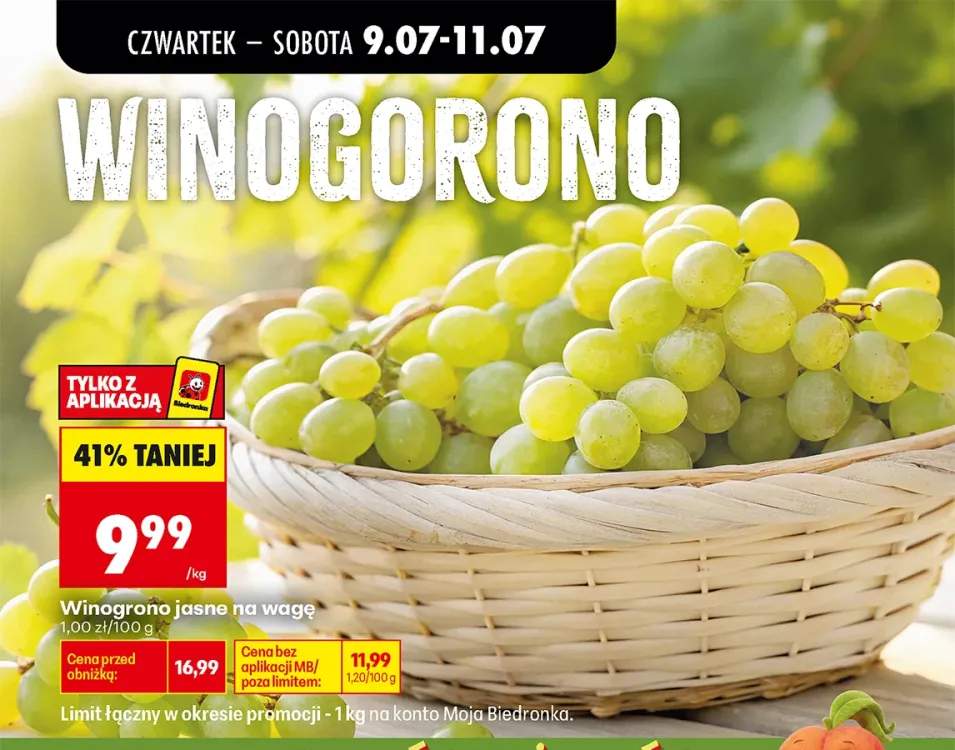 Winogrono jasne na wagę