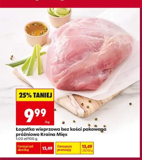 Łopatka wieprzowa bez kości pakowana próżniowo Kraina Mięs