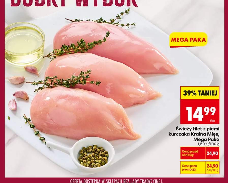 Świeży filet z piersi kurczaka Kraina Mięs Mega Paka