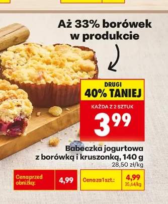 Babeczka jogurtowa z borówką i kruszonką