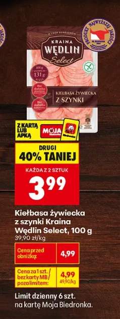 Kiełbasa żywiecka z szynki Kraina Wędlin Select