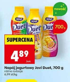 Napój jogurtowy Jovi Duet truskawka kiwi +2 warianty