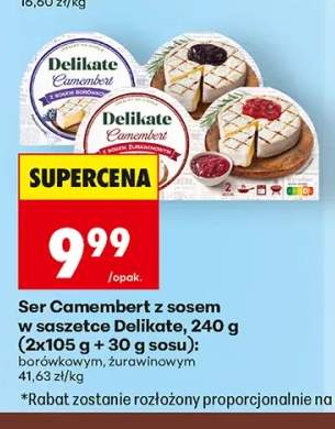 Ser Camembert z sosem żurawinowym Delikate +1 wariant