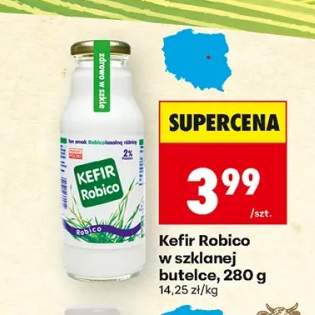 Kefir Robico w szklanej butelce